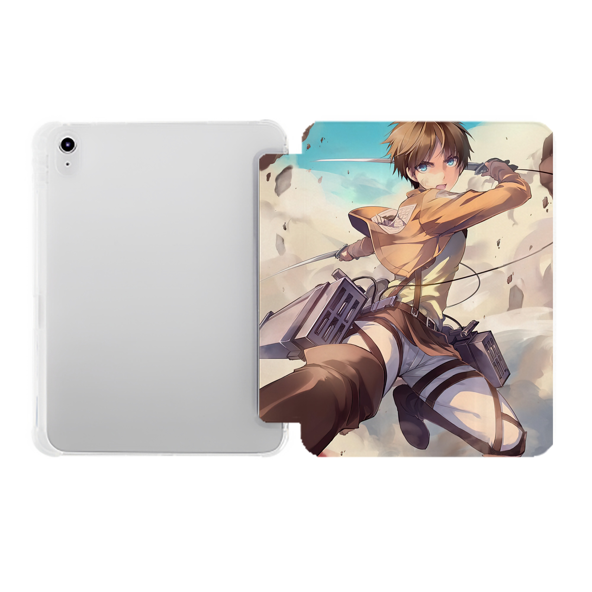 （画像用） 進撃の巨人 Attack on Titan IPad ケース ペン収納付き 三つ折りスタンド PUレザー×シリコン 対応機種9.5/10.5/10.9インチ
